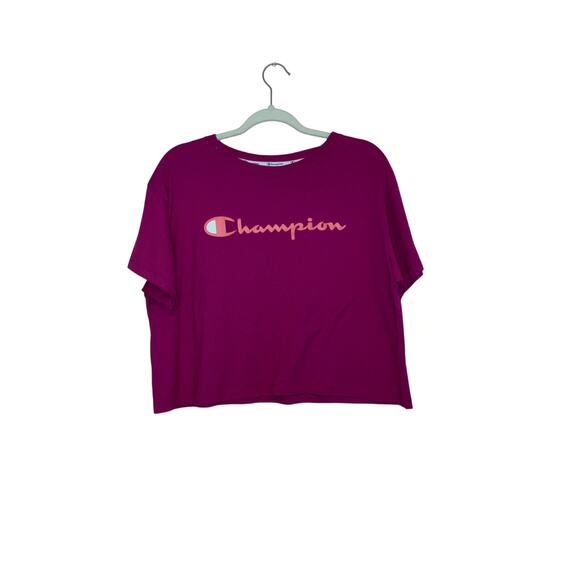 Champion magenta graphic cropped top tee size large - Picture 1 of 6